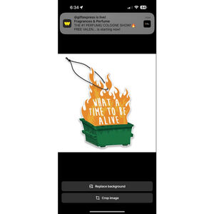 Unisex Unbranded Air Freshener - Dumpster Fire - Green & Orange NWT